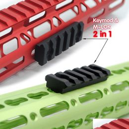 Others Tactical Accessories New Style Black 5 Slot/2.2 Inch Keymod / M-Lok Picatinny/Weaver Rail Segment Handguard Section Aluminum Dr Dhkte