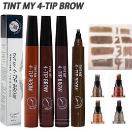 Eyebrow Enhancers TINT MY 4 TIP BROW Liquid Pencil Waterproof Microblading Fork Tip Fine Sketch Eye Brow Professional Pen 230831
