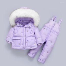 Down Coat 2023 Children's Jacket Set 2pc Baby Girls Thickened White Duck 1-3 Toddler Winter Jumper Outerwear