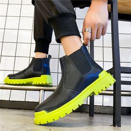 Boots Spring Men Casual Breathable British Style HighTop Korean Trendy AllMatch Worker Boot Shoes 230831