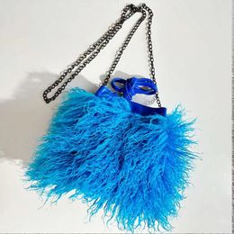 Evening Bags Japan Style Bucket For Women Luxury Designer Handbags And Purses 2023 In Faux Fur Imitation Lamb Wool Chain Messenger