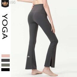 2023 Desginer Al Yoga nude High Waist and Hip Lifting Tight Micro Raging Pants New High Stretch Slim Fitness Pants for External Wear