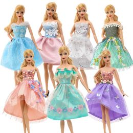 New 30cm Doll Apparel Clothes And Toys Replacement Girl Fashion Evening Dress Small Gift 10pcs/Set