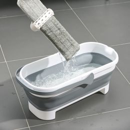 Buckets Foldable Mop Bucket Collapsible Portable Wash Basin Dishpan With Handle Fishing Pail Tools Largecapacity Barrel Effective 230830
