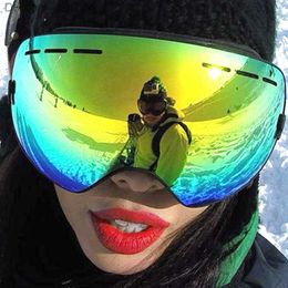 Ski Goggles Winter Women Ski Goggles Double Anti Fog Lens UV-CUT Spherical Skiing Eyewear Outdoor Sports Snow Goggles Ski Glasses For Men Q230831