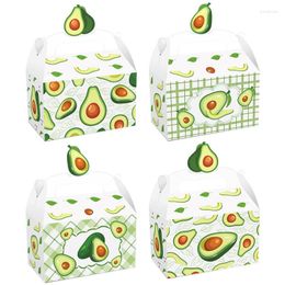 Gift Wrap 12Pcs Avocado Green Box Fruit Theme Candy Wedding Birthday Party Baby Shower Favors Bag Homemade Biscuit Cake
