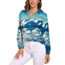 Women's Blouses The Himalayas Mountains Loose Blouse Blue Sky Streetwear Oversize Women Long Sleeve Cool Shirt Autumn Design Tops