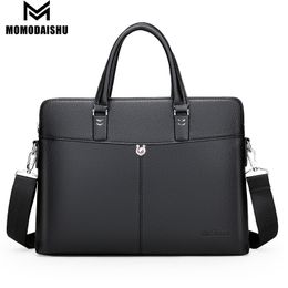 Briefcases Men Briefcase Bags Business Leather Bag Shoulder Messenger Work Handbag 14 Inch Laptop Multifunctional Zipper 230830