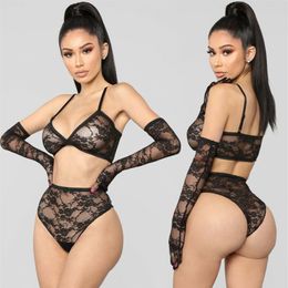 Womens Sexy Lingerie Babydoll Lace Bra Set G-string Panty Underwear Nightwear237G