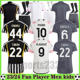 Fans player2023 2024 KOSTIC CHIESA Soccer Jerseys POGBA MILIK 23 24 VLAHOVIC DANILO KEAN LOCATELLI ARTHUR BONUCCI CUADRADO McKENNIE Men Kids Kit Football Shirts