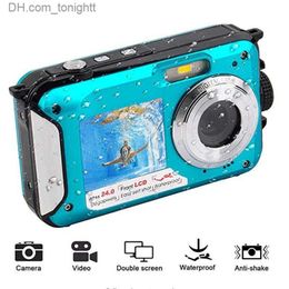Camcorders 2.7inch TFT Digital Camera Waterproof 24MP MAX 1080P Double Screen 16x Zoom Camcorder HD268 Underwater Q230831
