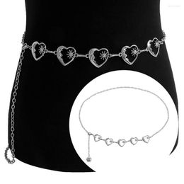 Belts Fashion Metal All-match Hip Hop Style Punk Waist Chain Love Heart Waistband Dress Cummerbands Womans Belt