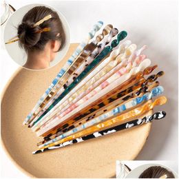 Hairpins Chinese Style Hair Sticks Vintage Acetate Resin Chopstick Women Hairpin Clip Pin Headdress Jewelry Accessories Drop Delivery Dhrir