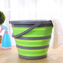 Buckets 1x bucket for fishing promotion folding car wash outdoor thick silicone supplies Camping 230830