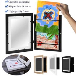Picture Frames 2Pcs 1pc Children Art Frames Magnetic Front Open Changeable Kids Frametory For Poster Po Drawing Paintings Pictures Display 230831