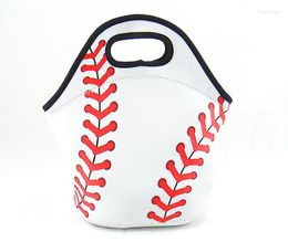 Storage Bags 50pcs/lot Neoprene White Base-ball Food Bag Yellow Softball Lunch Tote Cooler Team Accessories Carrier SN2738