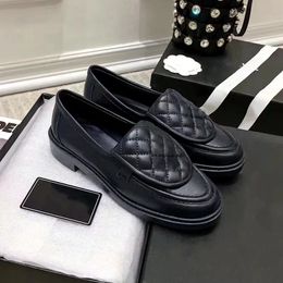 Высококачественная женская повседневная обувь дизайнер кожаный маленький аромат Rhomboid Check Loafer