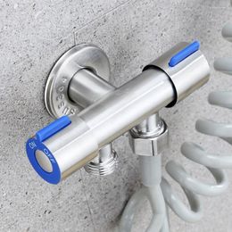 Bathroom Sink Faucets Double Handle Stainless Steel Cold Water Faucet Tap Valve Angle Single Inlet Outlet Control