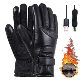 Ski Gloves Men Women Electric Heated Skiing USB Rechargeable Hand Warmer Winter Thermal Touch Screen Nonslip Cycling 230830