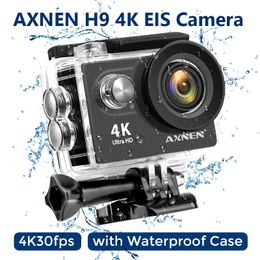 Camcorders AXNEN H9R Action Camera 4K 30FPS EIS 1080P 8x Zoom WiFi Motorcycle Bicycle Helmet Waterproof Cam Sports Video H9 230830
