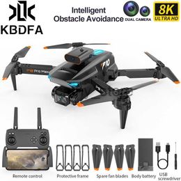 Simulators KBDFA P10 Drone 8K With ESC HD Dual Camera 5G Wifi FPV 360 Full Obstacle Avoidance Optical Flow Hover Foldable Quadcopter Toys x0831