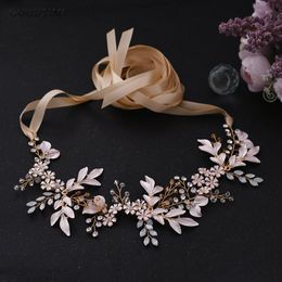 Belts Fashion Women Belt Wedding Bridal Belts For Wedding Dress Flower Pearl Belt For Girl Party Night Dress 230831