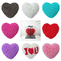 Decorative Flowers Heart Shaped Rose Flower Valentine's Day Romantic Wedding Engagement Ceremony Party Decoration Artificial Gifts