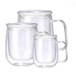 Tumblers 3 Pcs Of Tea Cup 250-450ML Double-Layer Beer Coffee Handmade Cold Drink Transparent Drinking Set