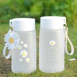 Water Bottles Small Daisy Plastic Cup Creative Male And Female Student Gift Anti Falling Outdoor Trend Forest Direct Sales 480ml