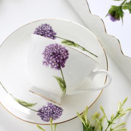 Cups Saucers Ins European Style Bone China Ceramic Coffee Tea Cup And Plate Set 250ml British Korean Flower Pattern Mugs
