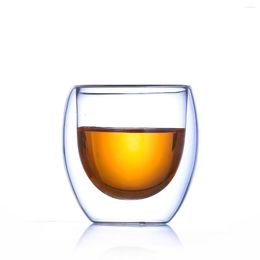 Wine Glasses Creative Egg Shape Double Wall Heat-resistant Anti Scald Mini Tea Cup S Glass Household Teacup Beer Coffee