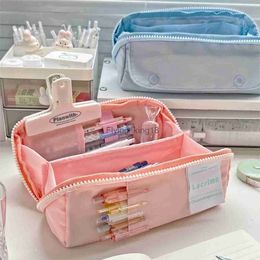 Pencil Bags Kawaii Soft Pencil Cases Large Capacity Cute Bag Pouch Back To School Holsters For Girls Korean Stationery HKD230831