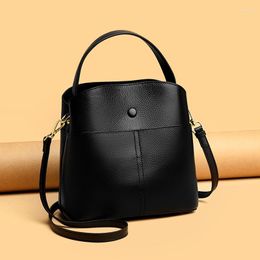 Evening Bags 2023 Women's Simple Mini Bucket Bag Luxury Large Capacity Shoulder Crossbody High Quality Genuine Leather Female Handbag Sac