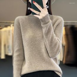 Women's Sweaters Knitted Sweater Cashmere Merino Wool High Neck Fashion Pullover Winter Autumn Top Clothing