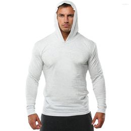 Men's Hoodies Men Solid Color Hoodie Autumn Breathable Soft Cotton For Casual Fitness Wear Slim