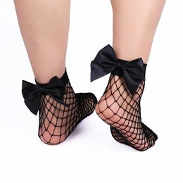 Sexy Socks Chic Women's Harajuku Breathable White Bow knot Fishnet Socks.Sexy Hollow out Mesh Nets Socks Ladies Girl's Lolita Style Bow Sox 230830