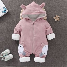 Rompers born Bodysuits Winter Knit Cute Romper Fashion Zipper Jumpsuits For Baby Boys Girls Hoodies Kids Warm Clothes Children Outfit 230831