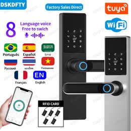 Door Locks Diosso Biometric Electronic Lock Digital Black Smart Tuya App Remote Unlocking Keyless Fingerprint RH05 230830