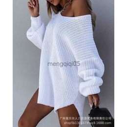 Women's Sweaters Women's Clothing New Style White Woolen Skirt Knitted Sweater Loose Full Sleeve O Neck Spring Summer Pullover Knitwear HKD230831