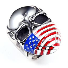 Band Rings Stainless Steel Biker American Flag Mask Skl Skeleton Mens For Men S Fashion Jewelry 2 Colors Drop Delivery Ring Dhger