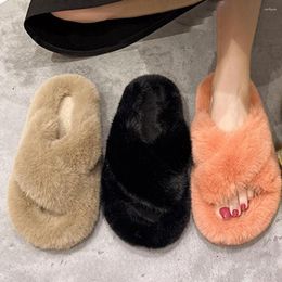 Slippers 1 Pair Women Cross Shape Peep Toe Footwear Korean Style Flat For Home