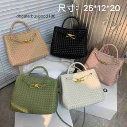 Abottegasventas Designer Tote Bag Mini Jodie Candy Metal Rope Hardware Woven Handheld Leisure Lingge One Shoulder Commuting Multi Compartment Bag