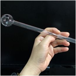 Smoking Pipes Long Glass Pipe Oil Burner Thick Transparent Large Pyrex For Bubbler Tube 7.9 Inch20Cm Nail Burning Drop Delivery Home G Dhkav