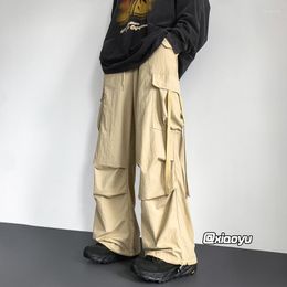Men's Pants Autumn Quick-dry Cargo Men Harajuku Hip Hop Ribbons Trousers Streetwear Male Casual Pockets Drawstring Baggy Women