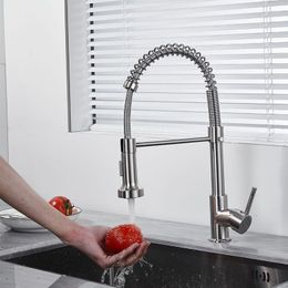 Kitchen Faucets Faucet Spring Can Rotate And Cold Household Sink Splash - Proof Pull-out Type