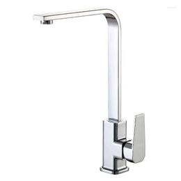 Kitchen Faucets Faucet Dish Washing Basin Cold And All Copper Square Tube Seven Shaped Wiredrawing Electroplating Sink