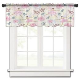 Curtain Flower Girl Dancing Pink Kitchen Small Window Tulle Sheer Short Bedroom Living Room Home Decor Voile Drapes