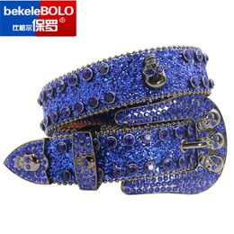 Belts Fashion Luxury Strap Diamond Belt Western Crystal Studded Belt Cowgirl Cowboy Belt For Women Men Jean Cinto De Strass 230831