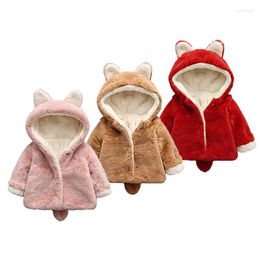 Down Coat 4 Colours Plush Baby Jacket 2023 Autumn Winter Warm Hooded Outerwear Christmas Princess Girls Kids Clothes Birthday Gift