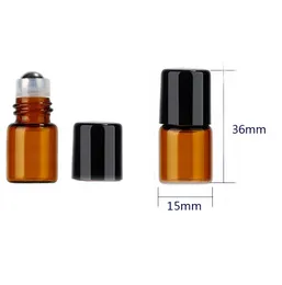 50pcs 2ml Glass Roll On Bottles Amber Blue Clear Pink Green lyons blue With Stainless Steel Ball for Essential Oil wholesale